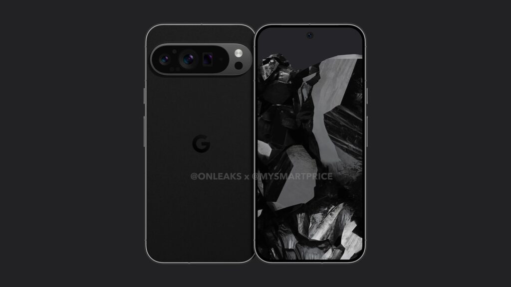 pixel 9 pro in black front and back